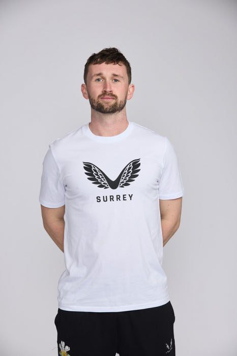 2025 Surrey Castore Wings Cotton Tee White (White)
