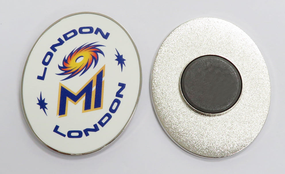 MI London White Oval Magnet