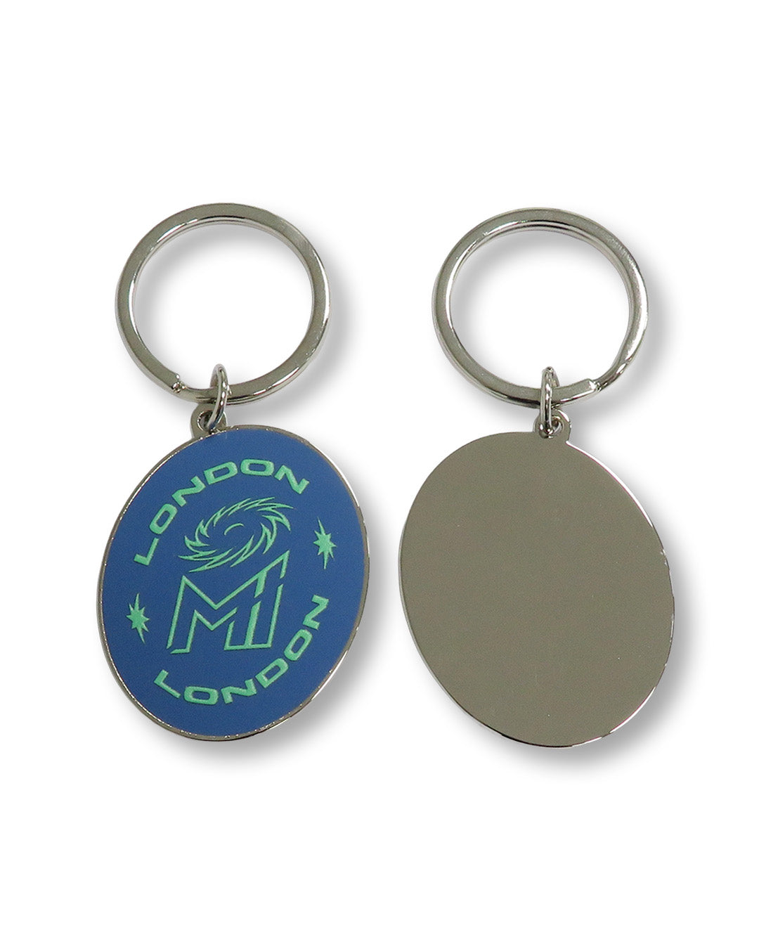 MI London Blue Oval Keyring