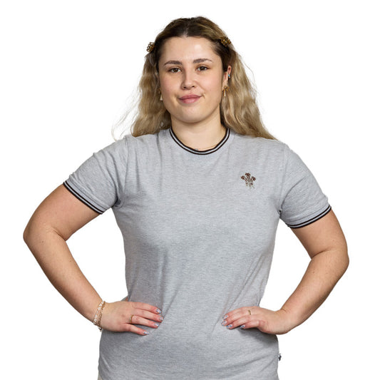 Surrey CCC Womens Twin Tipped Grey Tee (Grey)