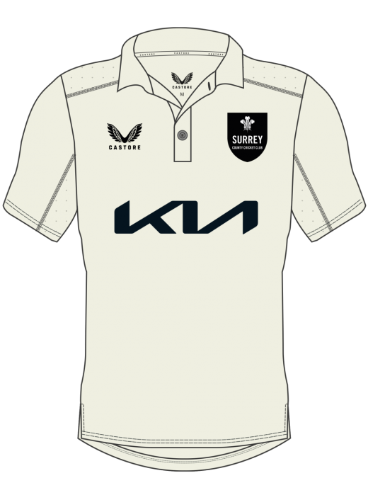 2025 Castore Surrey Tech Cricket Polo Mens (Cream)