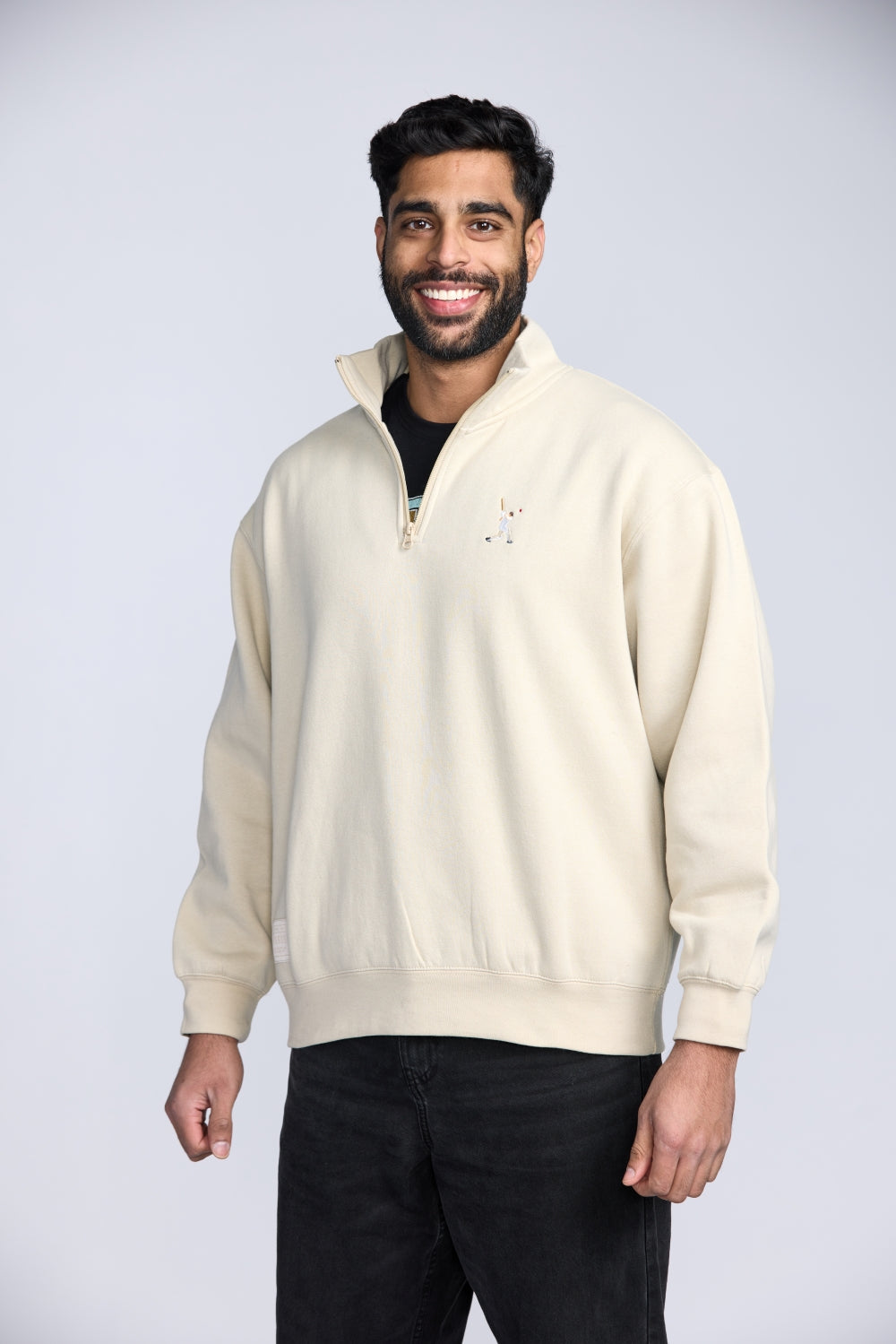 SCCC Sand Half Zip Relaxed Sweater