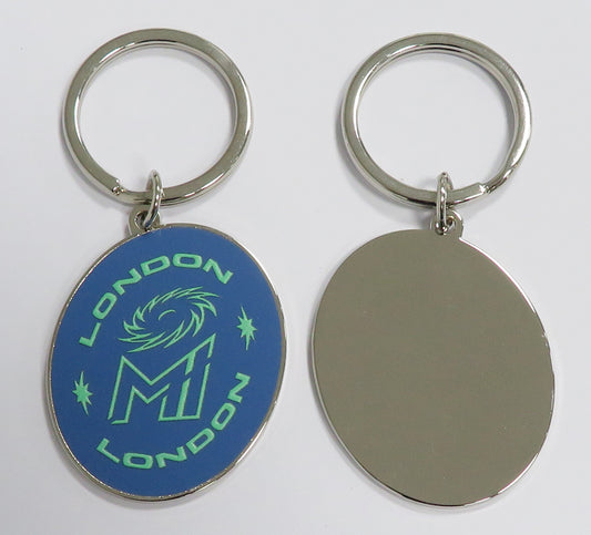 MI London Blue Oval Keyring