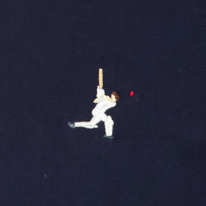 Navy Cricket Embroidery T-shirt