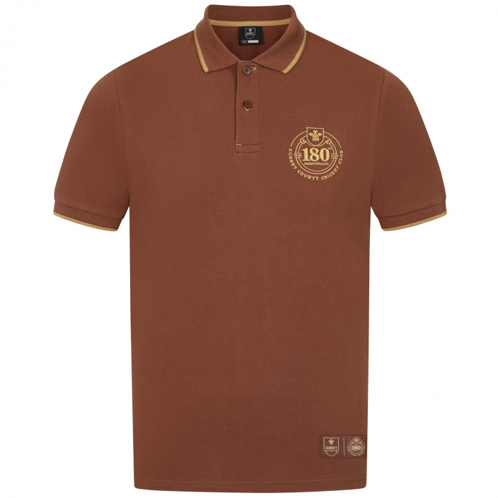 Surrey CCC 180th Anniversary Polo Brown